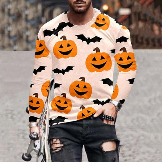 Men's Stylish Casual Halloween Long-Sleeved T-Shirt - DUVAL