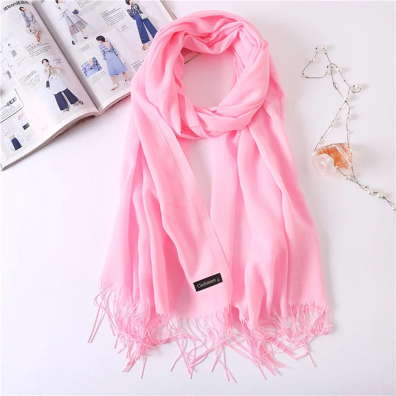 Classic Solid Color Cashmere Scarf