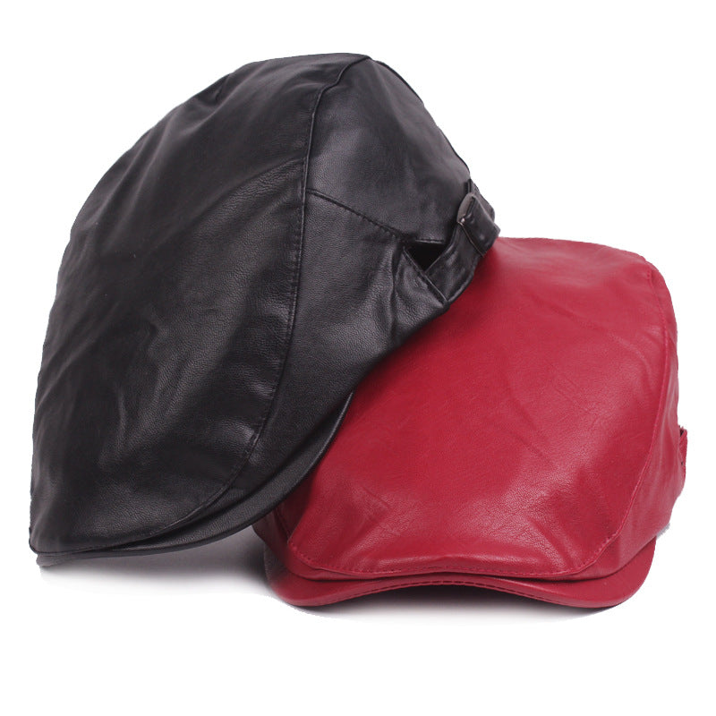 Leather Vintage Beret - DUVAL