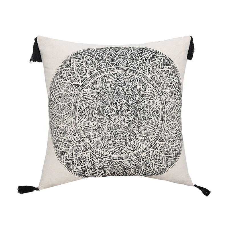 Jacquard pillowcase fringe modern simple geometry