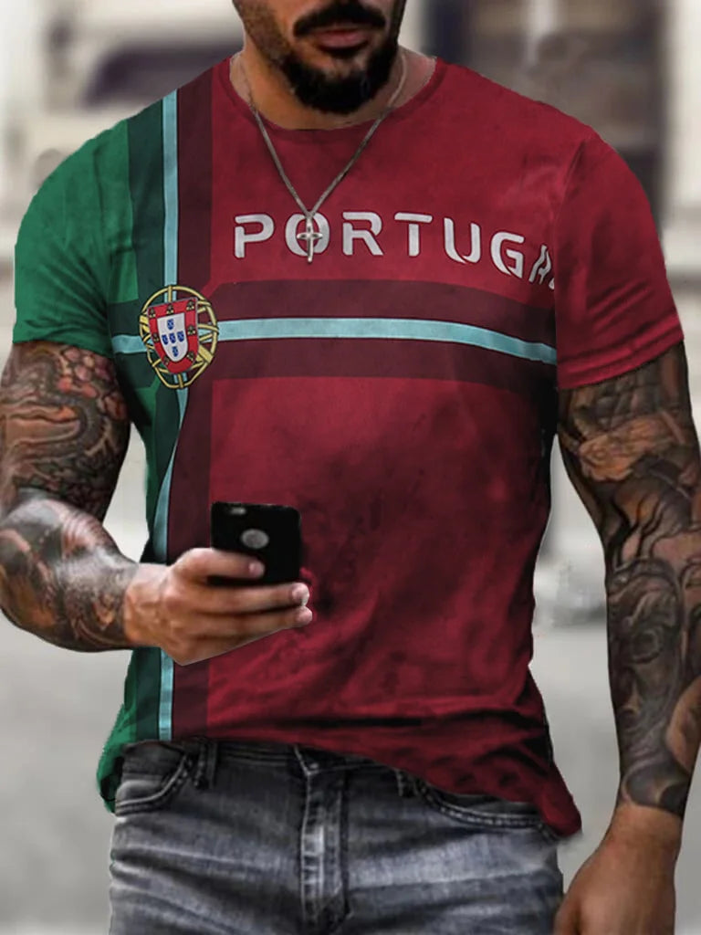 Portugal Sports Football Printed T-Shirt - DUVAL
