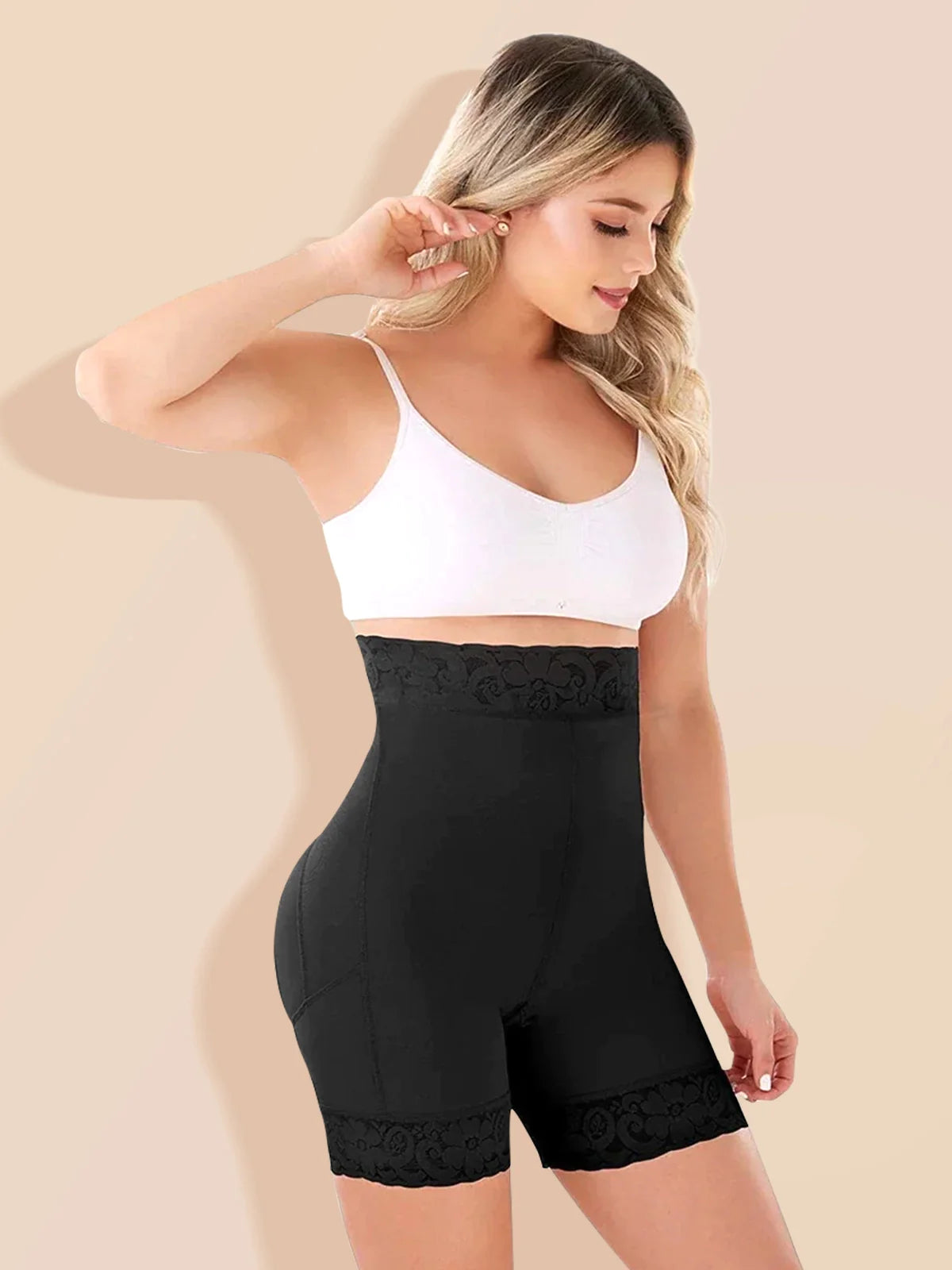 BUTT LIFTER HIGH-COMPRESSION GIRDLE WITH PERINEAL ZIPPER