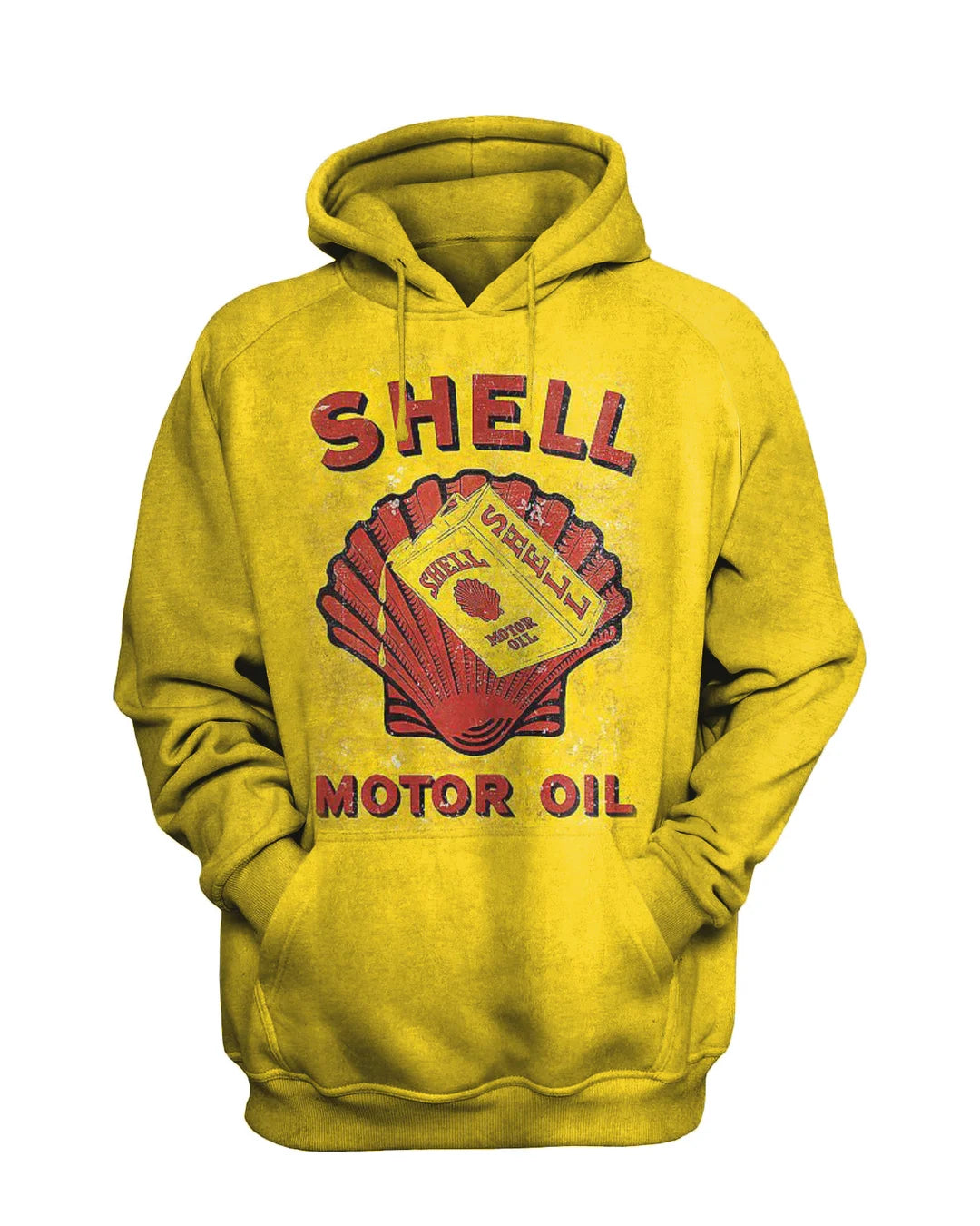 Shell Retro Casual Engine Oil Print Sweatshirt Set - DUVAL