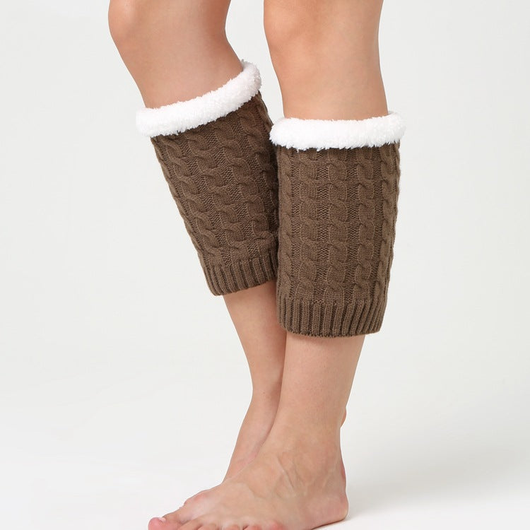 Knitted Knee Warmers Fleece Socks