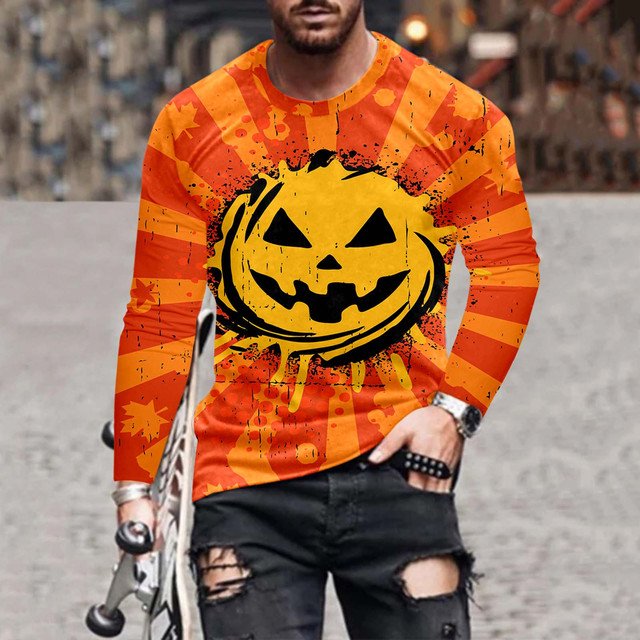 Men's Stylish Casual Halloween Long-Sleeved T-Shirt - DUVAL