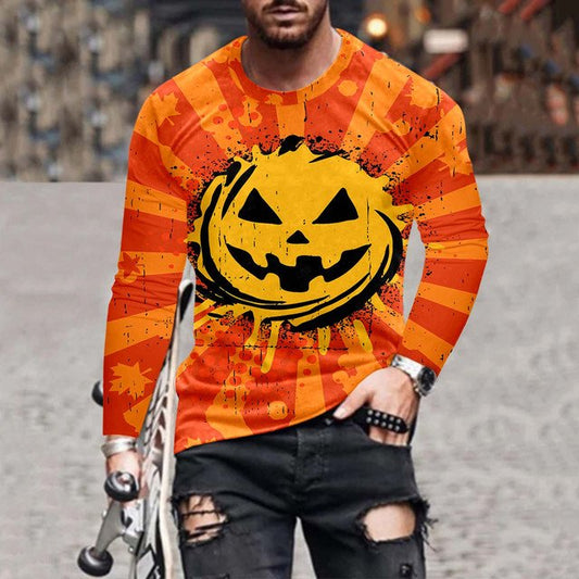 Men's Stylish Casual Halloween Long-Sleeved T-Shirt - DUVAL