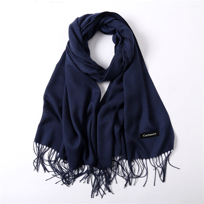 Classic Solid Color Cashmere Scarf