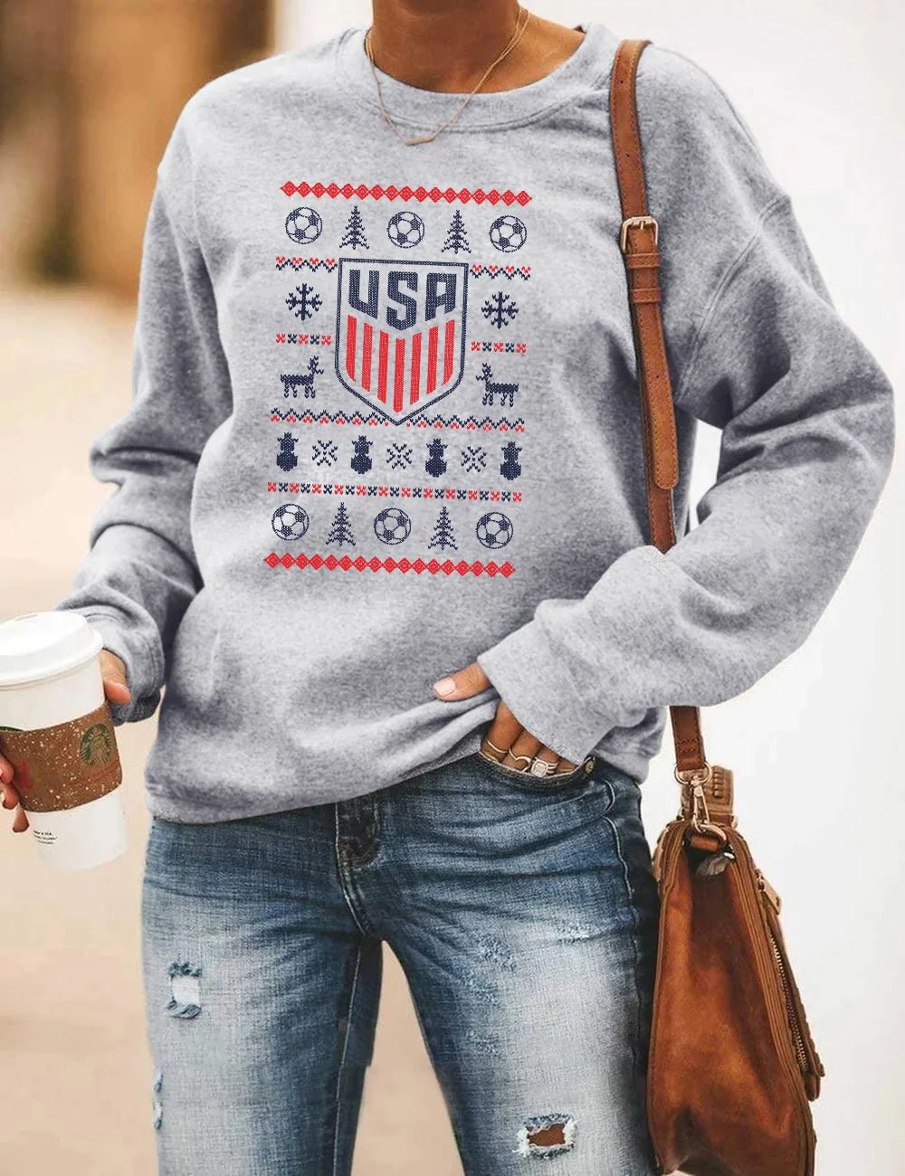 Sweat-shirt de Noël de la Coupe du monde des États-Unis 