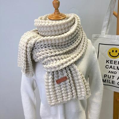 Nuevo Bufanda tejida de invierno moda mujer cálida Pashmina bufanda de lana gruesa