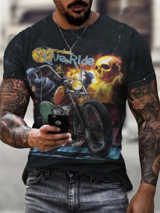 T-Shirt Motorcycle Retro Short sleeve casual - DUVAL
