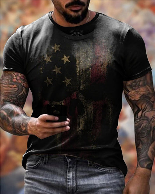 Retro Skull Flag Men's T-Shirt - DUVAL