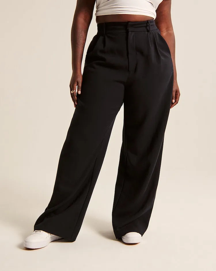 High Waist Tailored Wide Leg Pants