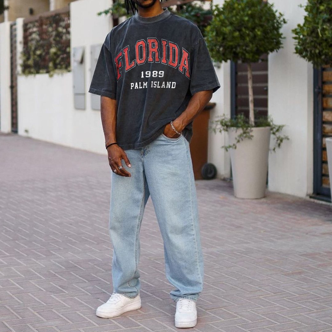 Retro Oversized FLORIDA Men's T-Shirt - DUVAL