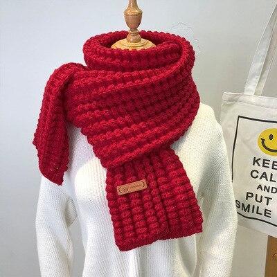 New Winter Knitted Scarf Fashion Women Warm Pashmina Thickened Wool Scarf