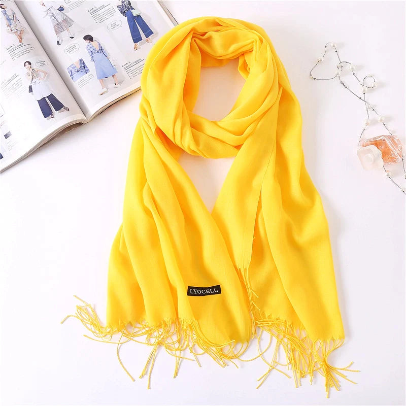 Classic Solid Color Cashmere Scarf