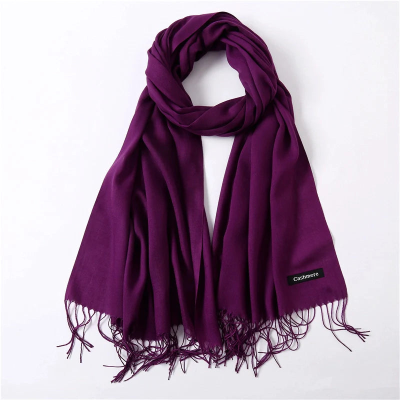 Classic Solid Color Cashmere Scarf