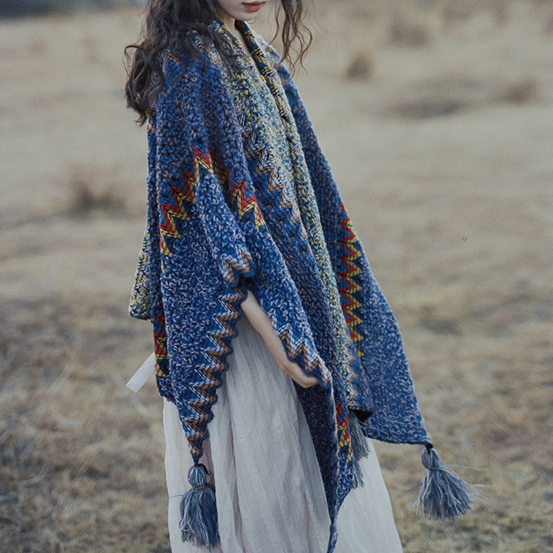 Capa vintage de moda Bufanda de capa cálida