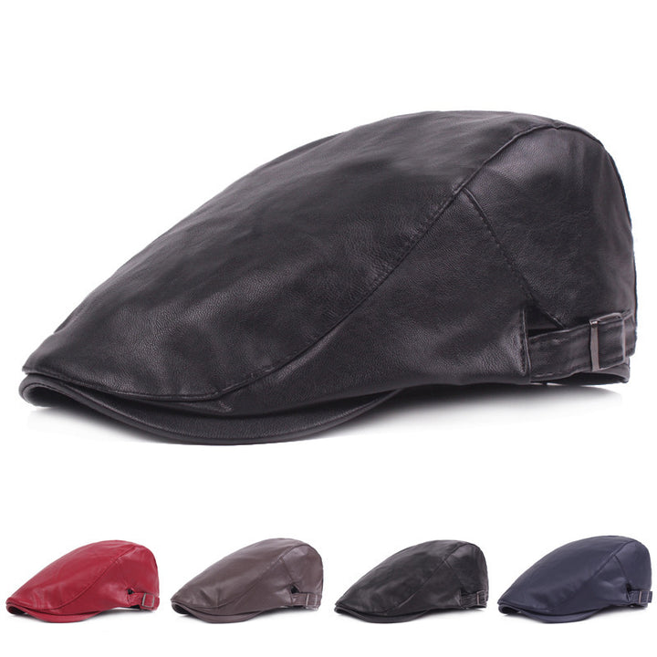 Leather Vintage Beret - DUVAL