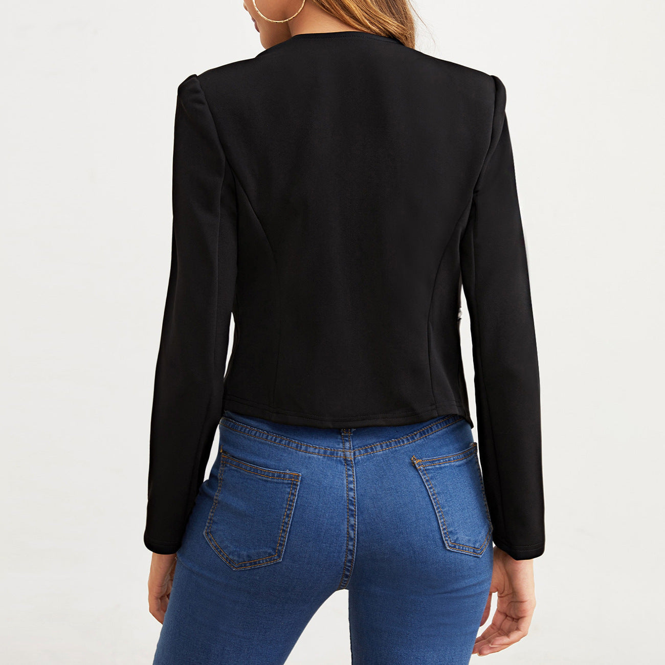 Fashionable high waist slim fit suit jacket