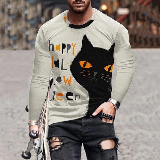 Men's Stylish Casual Halloween Long-Sleeved T-Shirt - DUVAL