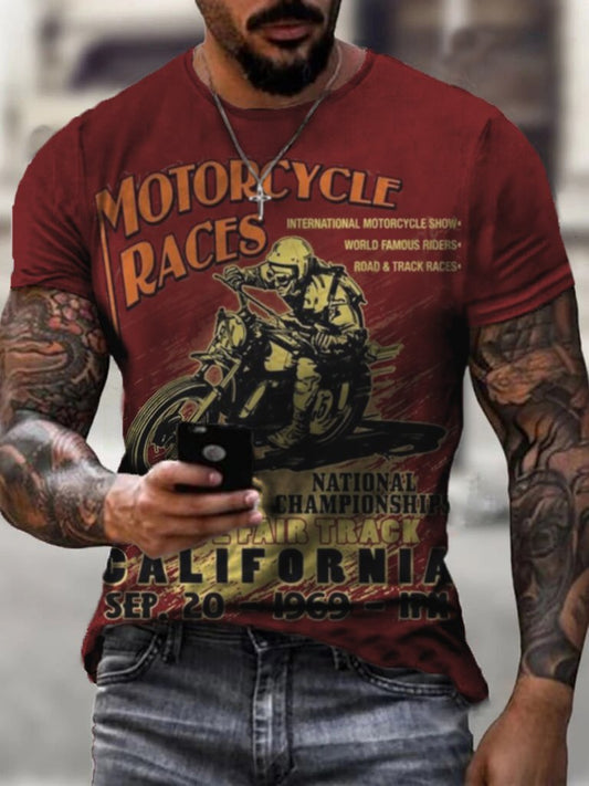 T-Shirt Motorcycle Retro Short Sleeve Casual - DUVAL