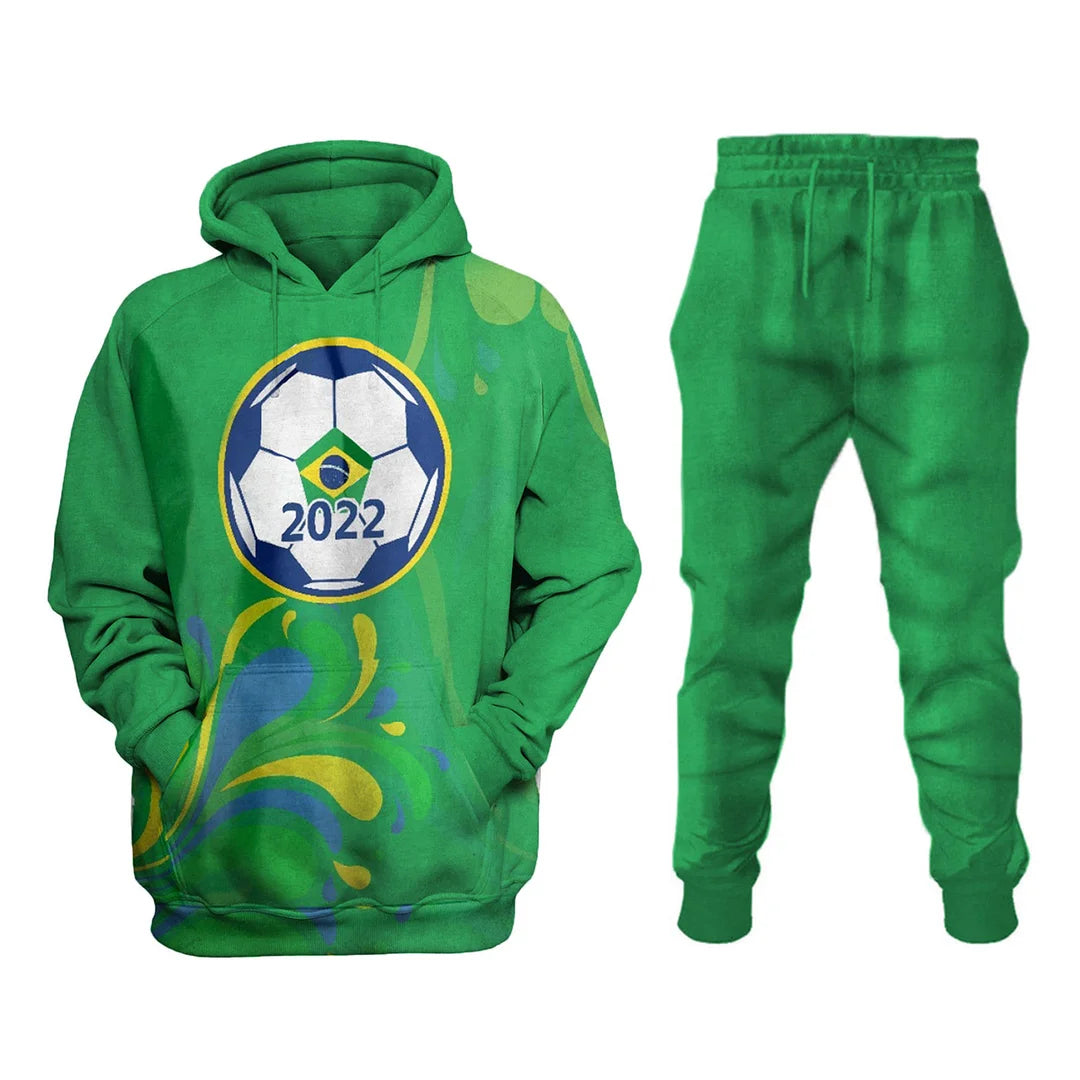2022 Brazil National Football Team Printed Sweatshirt Set - DUVAL