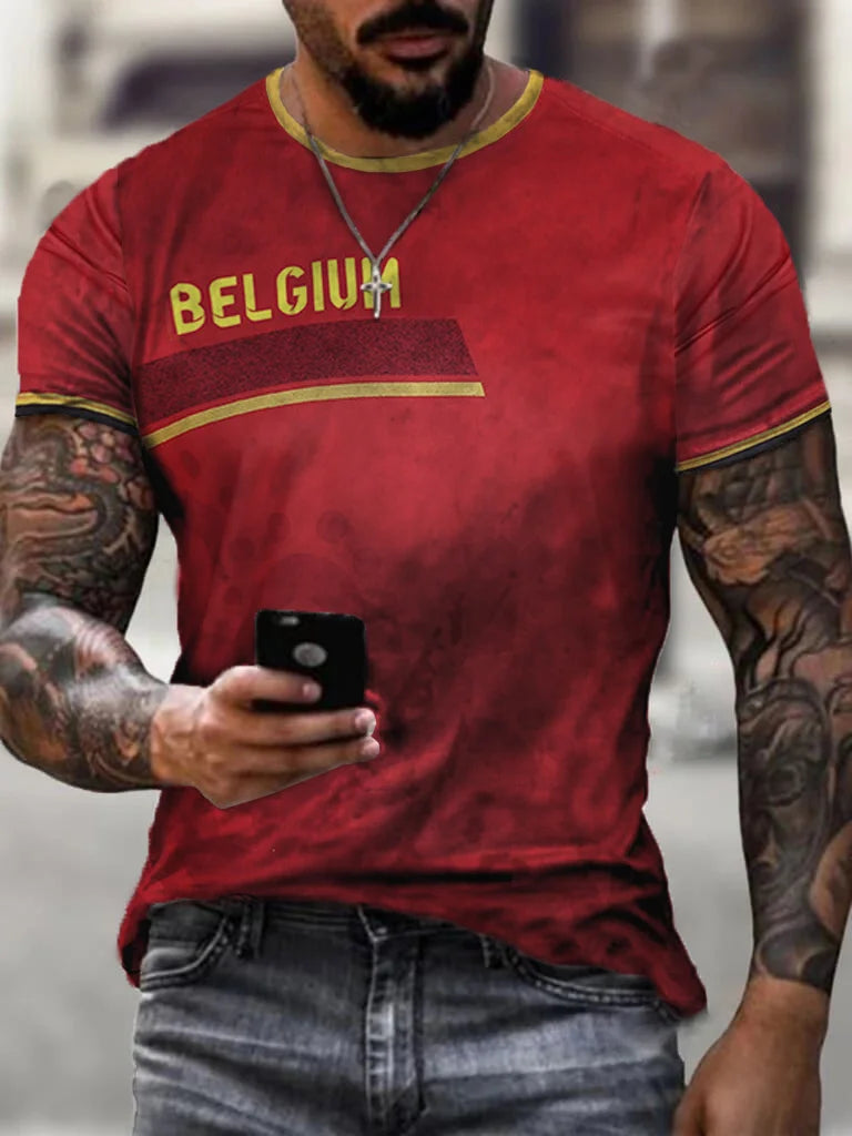 Belgium Sports Football Printed T-Shirt - DUVAL