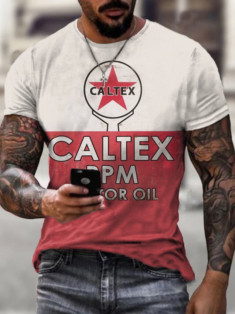 Caltex Men's Vintage Print T-Shirt - DUVAL