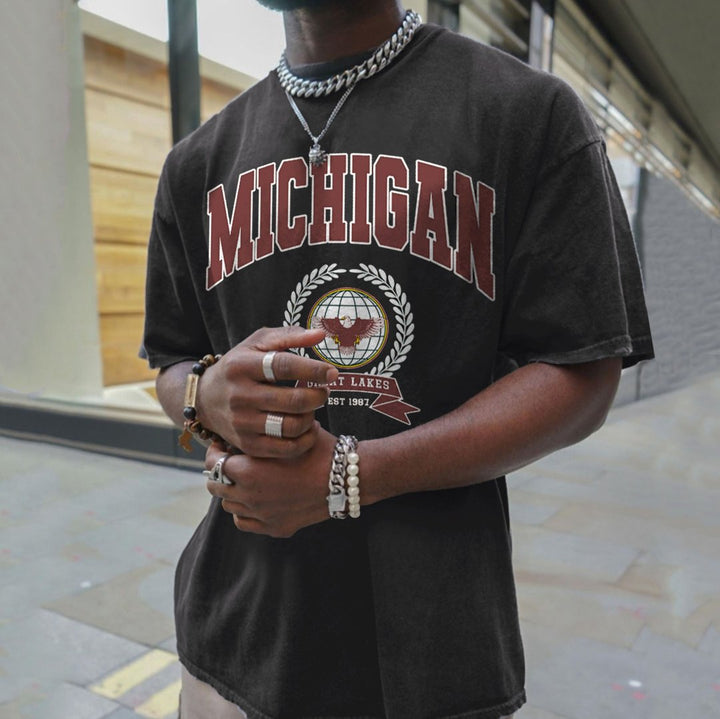 Retro Oversized MICHIGAN Men&