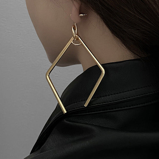 Geometric hollow personality earrings