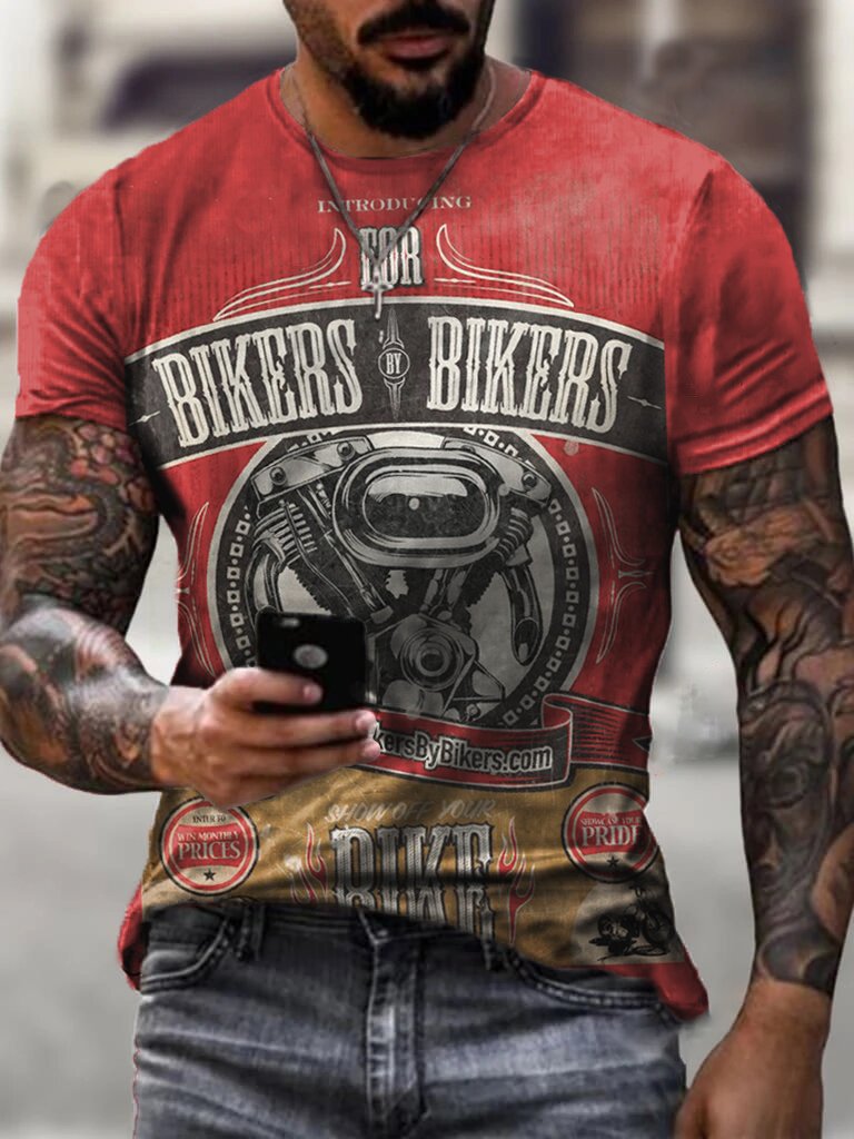 BIKERS Vintage Print Men's T-Shirt - DUVAL