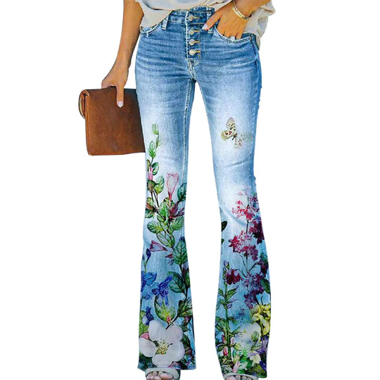 4-Button Flare Jeans - DUVAL
