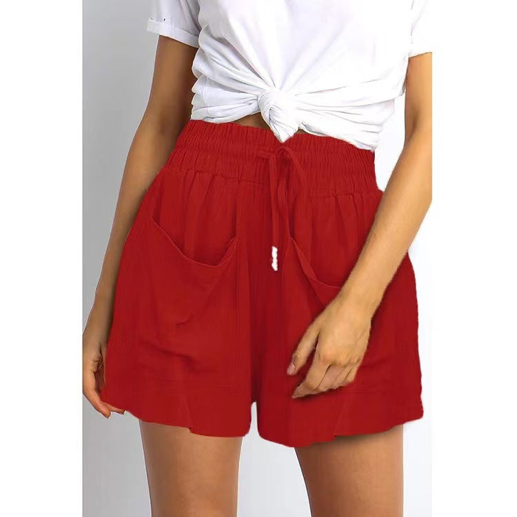 Casual loose lace-up shorts