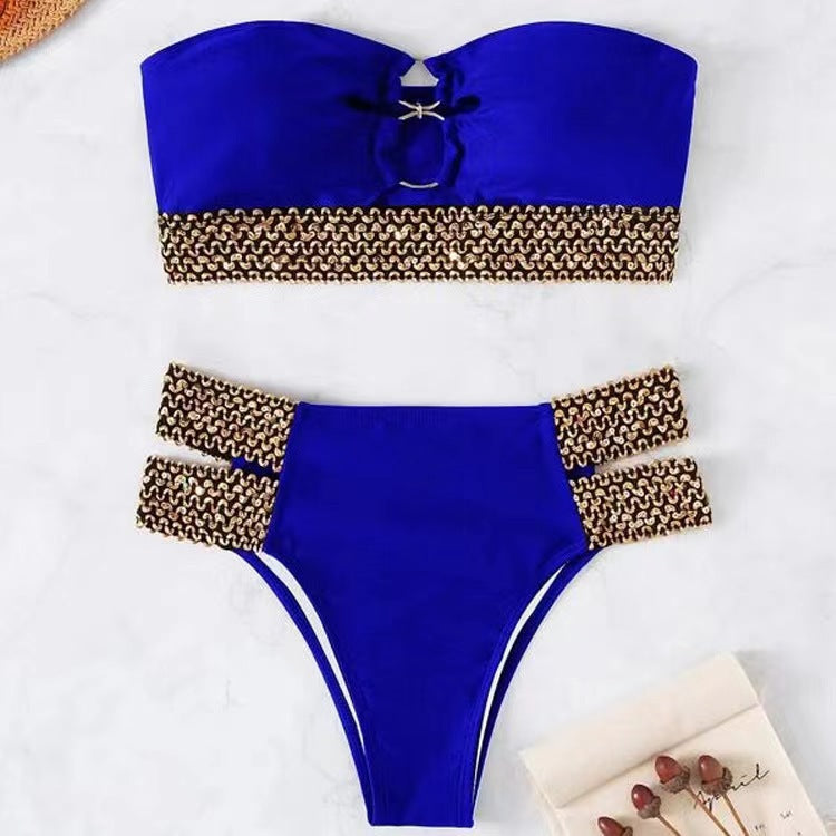 Sexy With Gold Thread Trim Bikini set