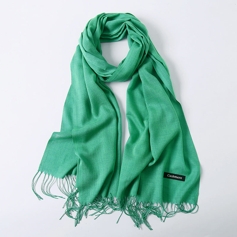 Classic Solid Color Cashmere Scarf