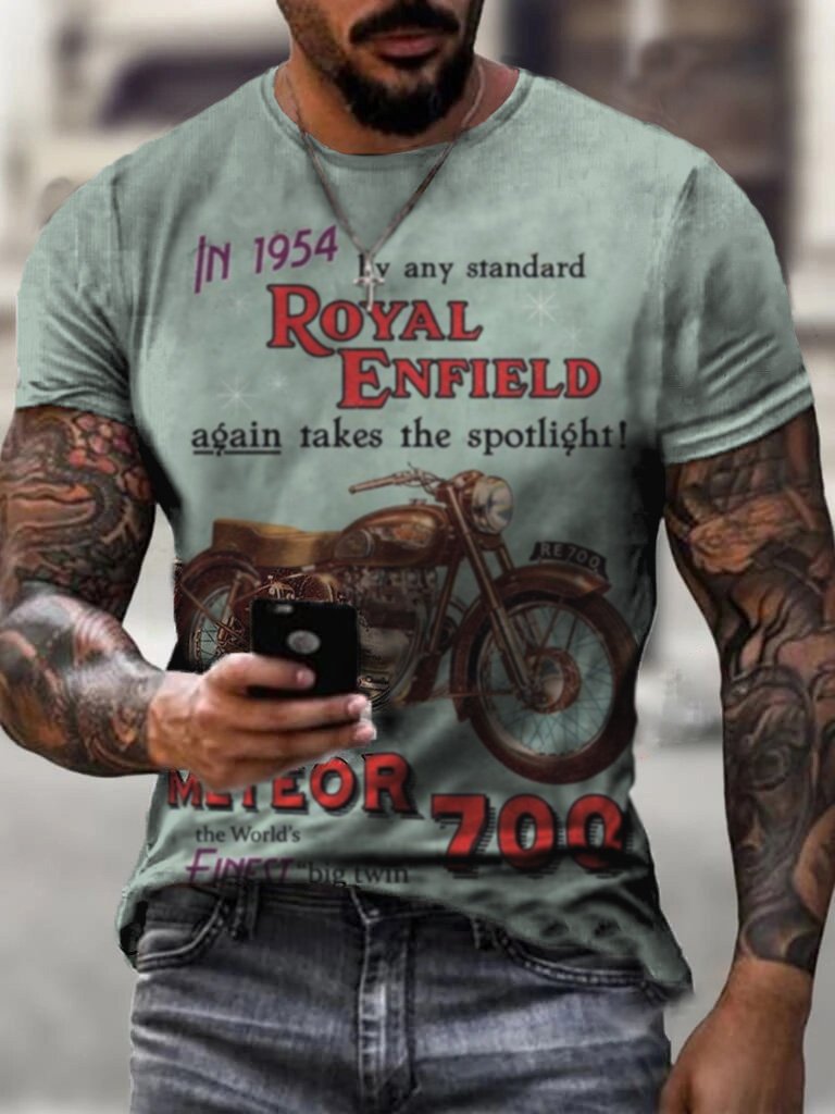 T-Shirt Motorcycle Retro Short Sleeve Casual - DUVAL