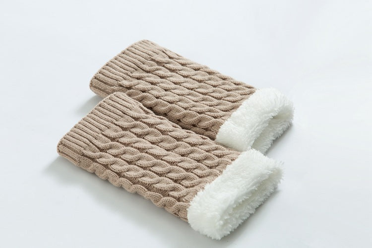 Knitted Knee Warmers Fleece Socks