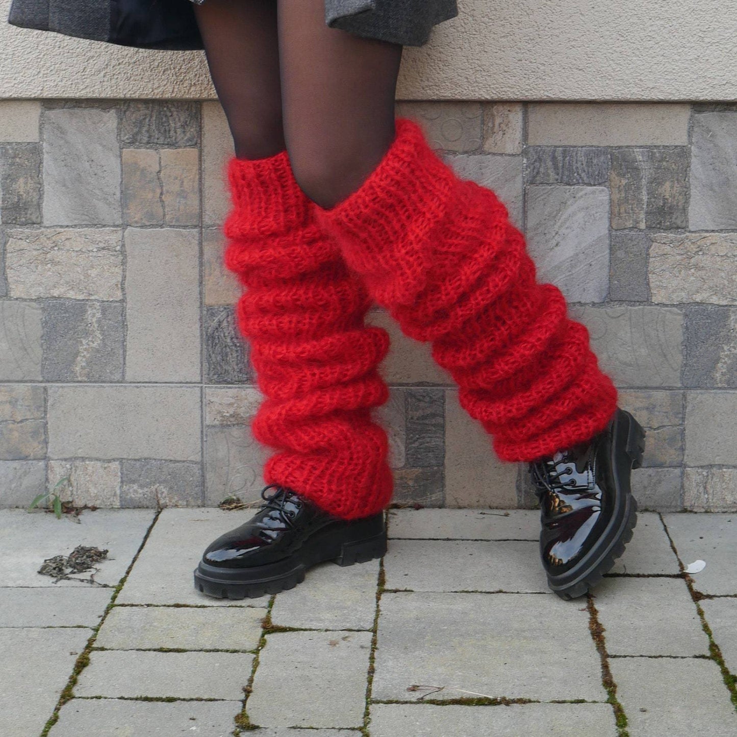 Calcetines de pila de punto casuales de moda de tubo largo de Mohair