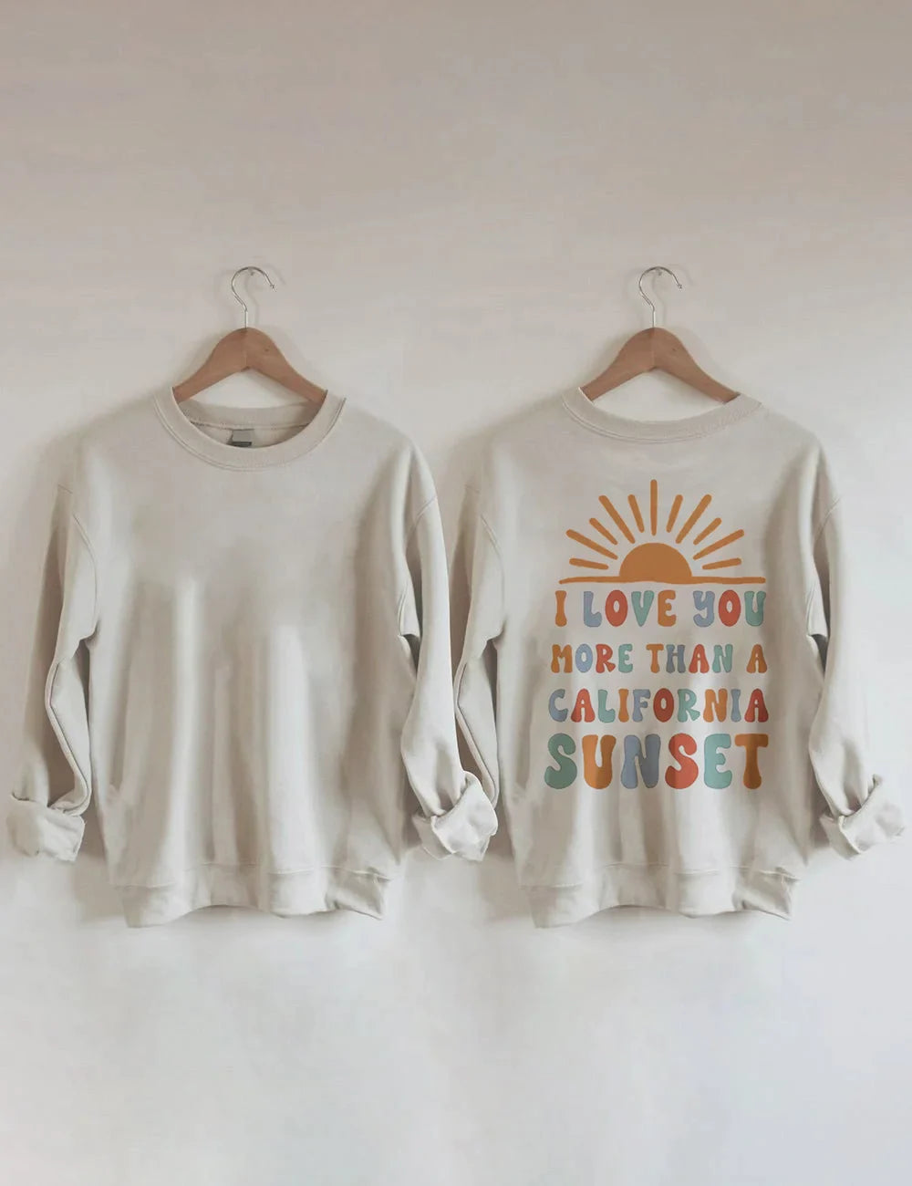 Sweat-shirt graphique Je t'aime plus qu'un coucher de soleil californien 