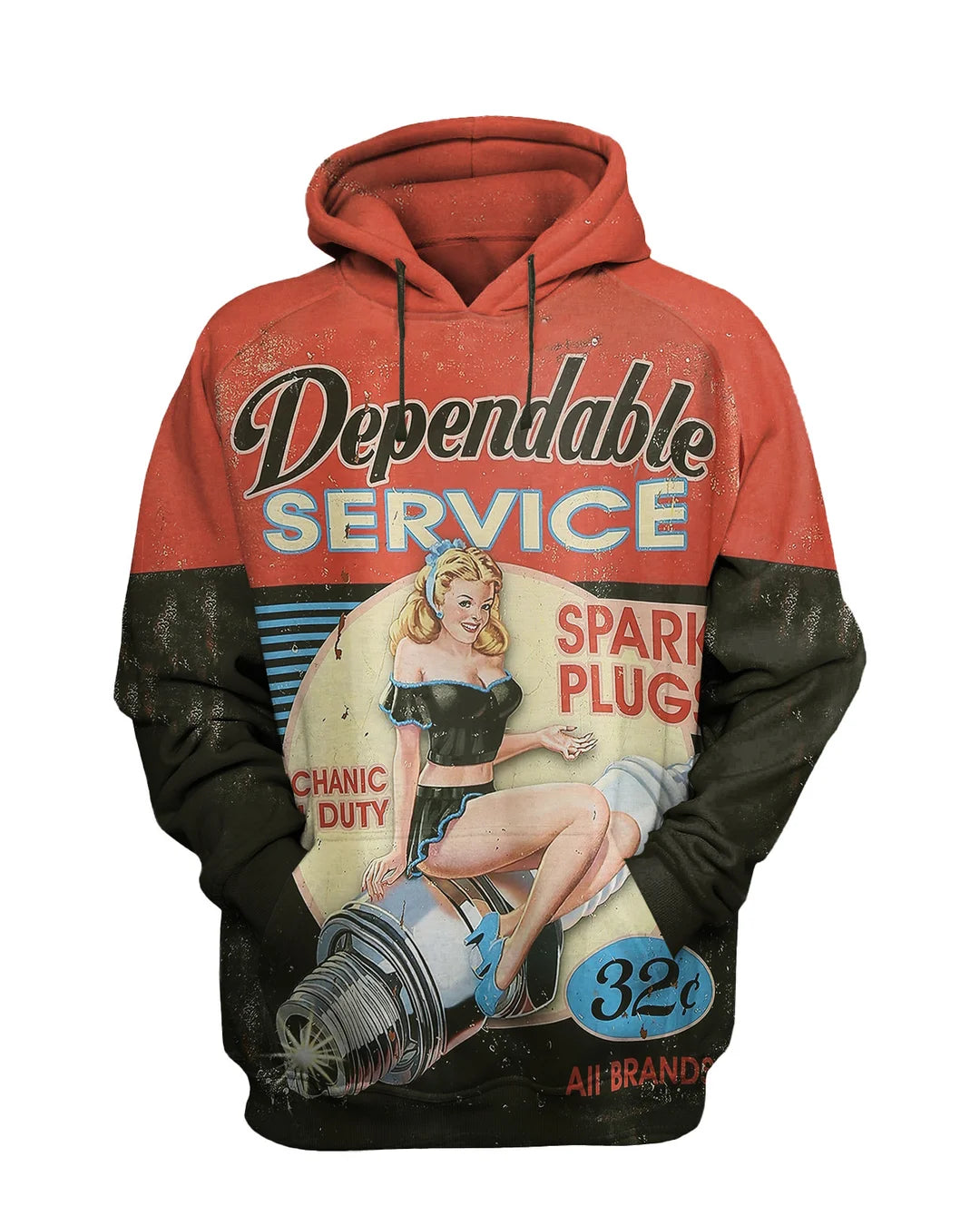 Vintage Motorcycle Colorblock Sweatshirt Set - DUVAL