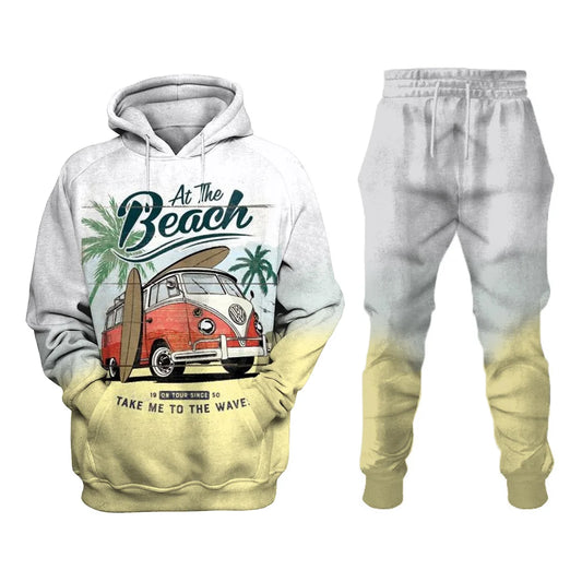 Beach Retro Casual Sweatshirt Set