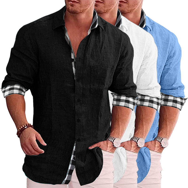 Gentleman Paneled Casual Buttons Pocket Blouse