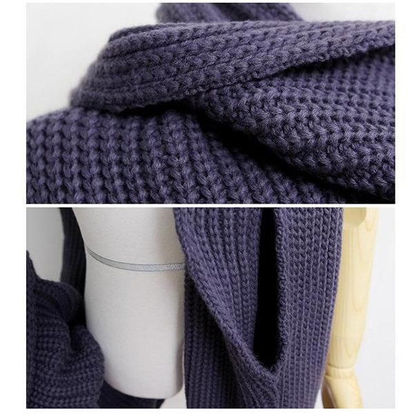 Women  Winter Thick Warm Knitted Scarf With Sleeves Long Soft Wraps Scarves Novelty
