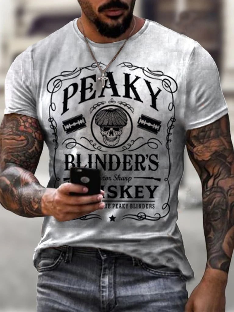 Men's Peaky Blinders Whiskey Printed T-Shirt