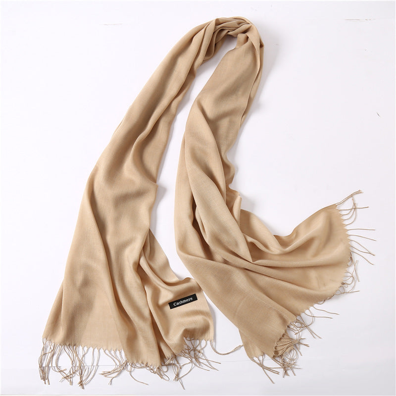 Classic Solid Color Cashmere Scarf