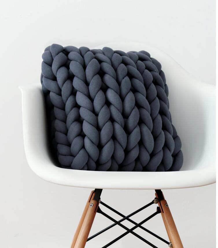 Woven hand woven blanket strip heart - filling yarn throw pillow
