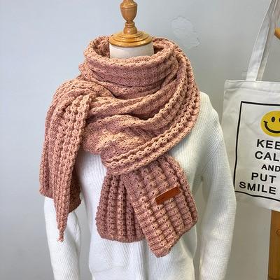 Nuevo Bufanda tejida de invierno moda mujer cálida Pashmina bufanda de lana gruesa