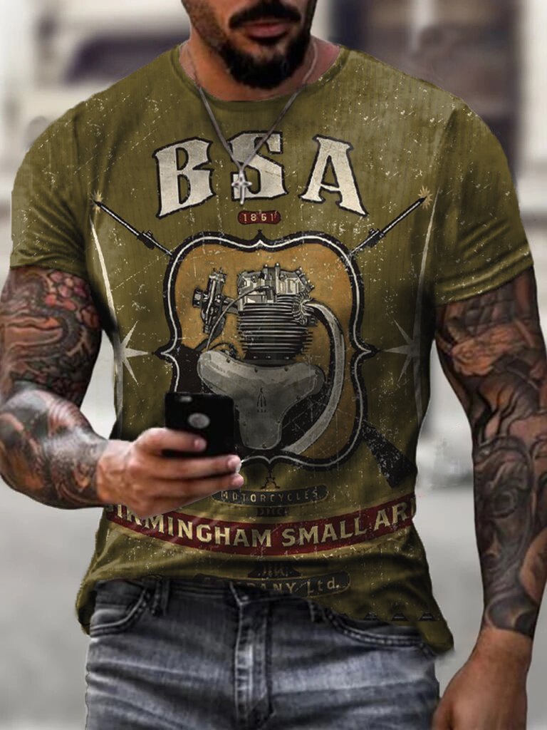 BSA Vintage Print Men's T-Shirt - DUVAL
