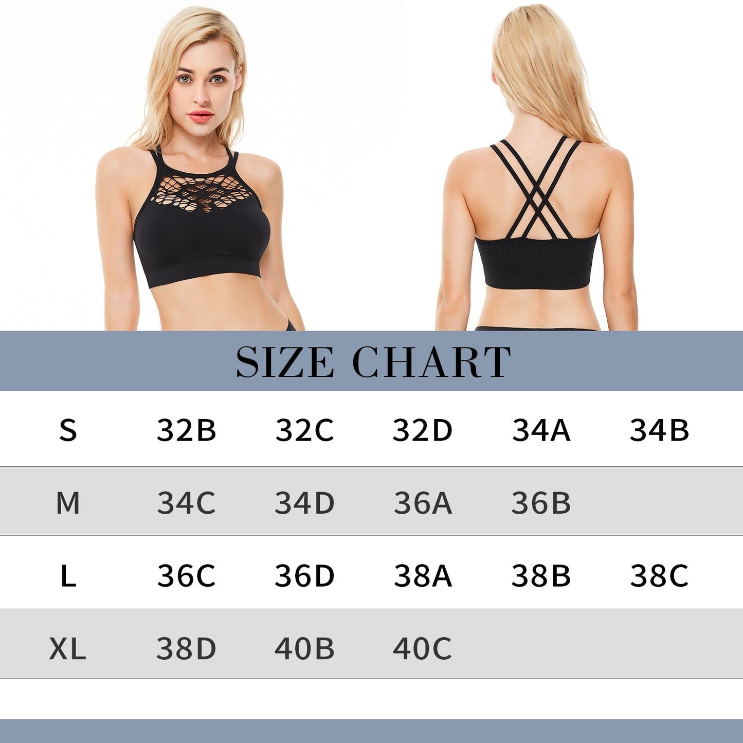 Women's Strappy Sports Bra Cross Back Wirefree Removable Cups Yoga Sport Bras Workout Fitness Tank Tops