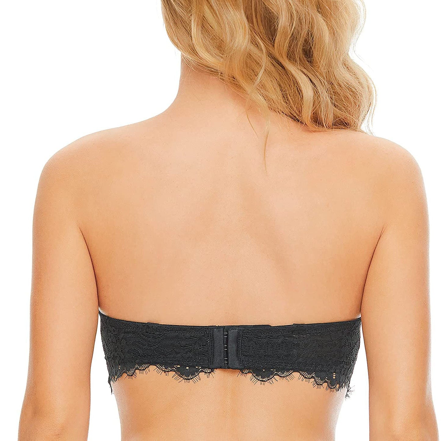 Women's Strapless Lace Bra Underwire Convertible Bra Plus Size Silicone-Free